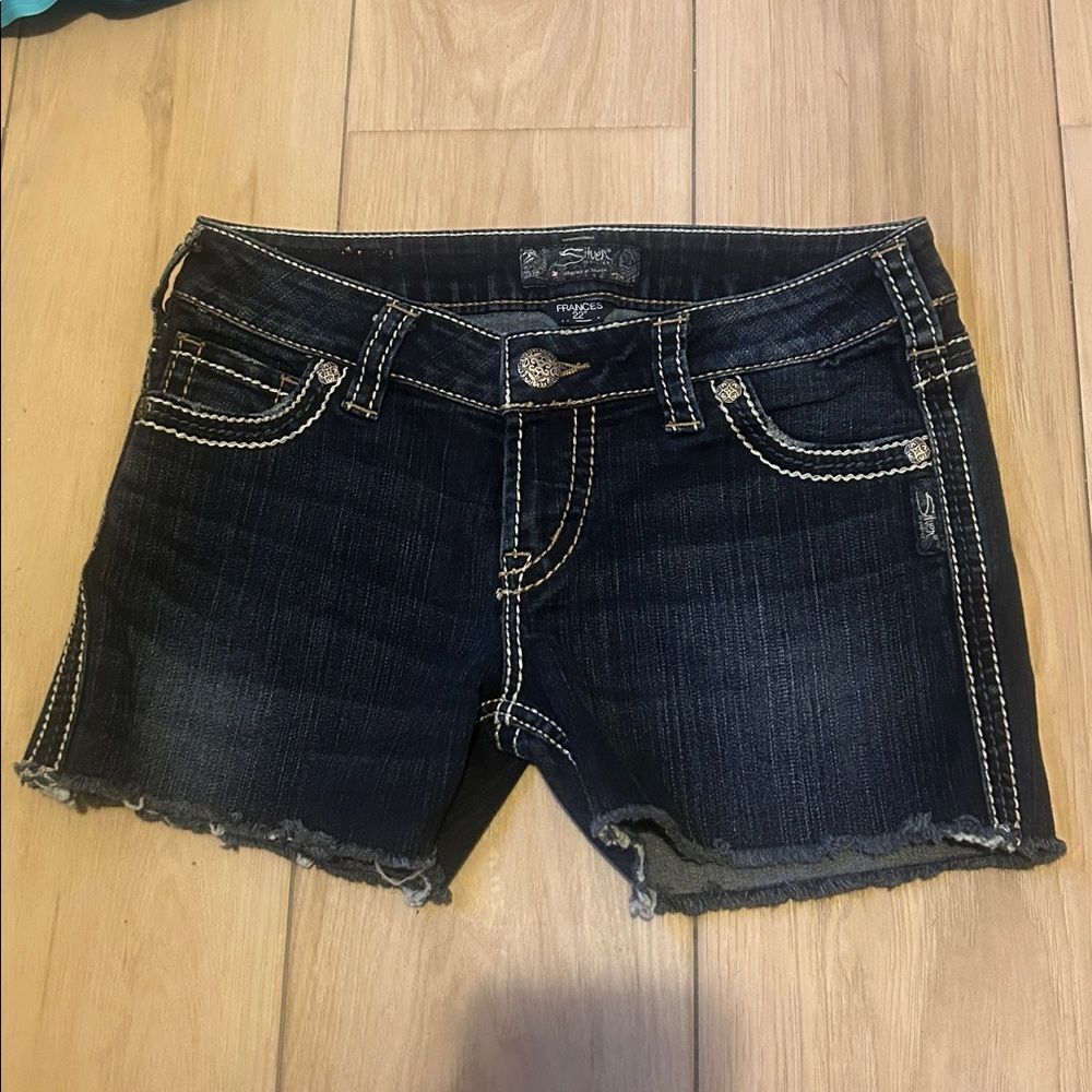 Silver Jeans Dark Blue Denim Jean Shorts